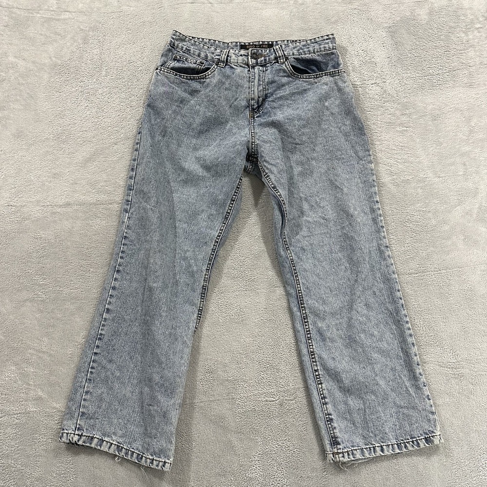 Ring Of Fire Jeans Men 33 x 30 Light Blue Straight Denim Normcore Casual Stretch